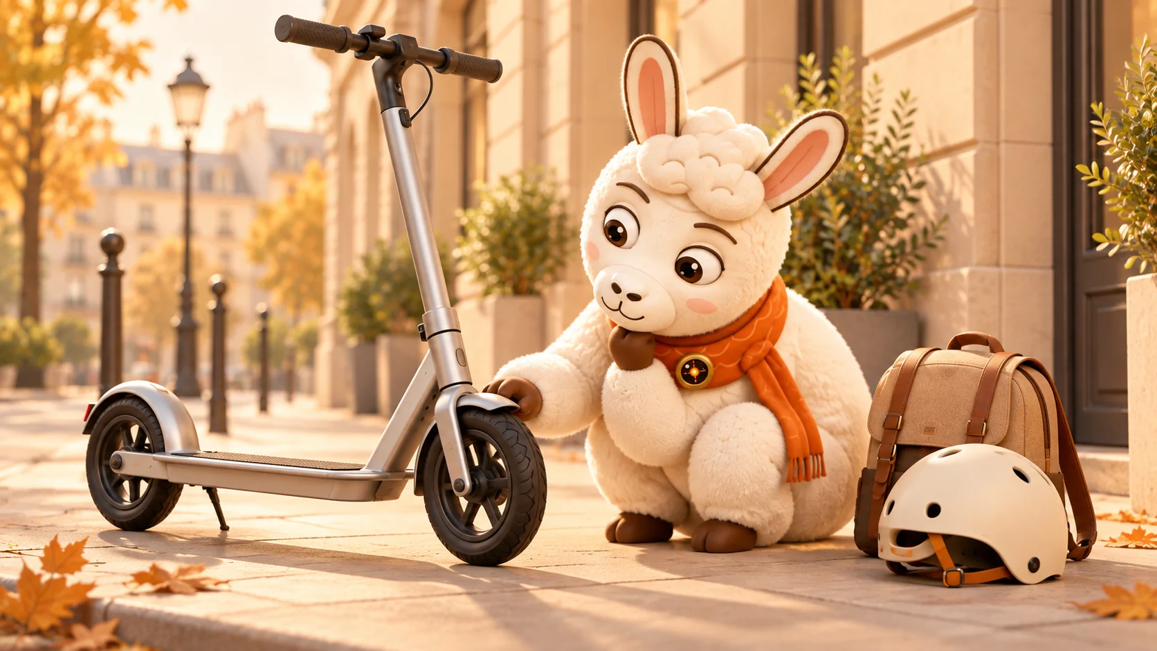 Illustration : le lama LamaRadar examine une trottinette citadine générique.